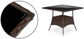 Garden Select Súprava ratanového záhradného nábytku - 4x stoličky a stôl so sklenenou doskou