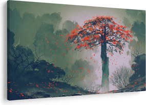 Obraz osamoteného červeného stromu (90x60 cm)