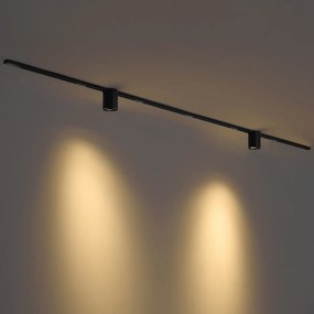 Moderný koľajnicový systém čierny s 2 reflektormi 1-fázový - Iconic Rondoo Up