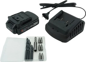 ASIST AKU GANG AE2V20A-201-BMC Akumulátorová vŕtačka 20 V, 2,0 Ah