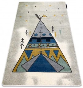 Dywany Łuszczów, Detský kusový koberec Petit Tipi grey, 140x190, modrá, detská izba