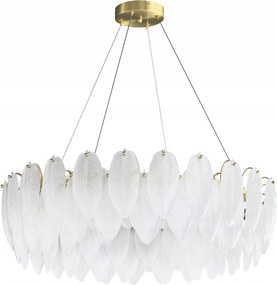 Úžasná veľká lampa s kryštálmi v tvare vtáčieho peria Piuma