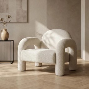 Kreslo SEDIA TEDDY BOUCLÉ krémové 778131
