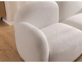 Krémová rohová pohovka z textílie buklé (pravý roh/s leňoškou) Orbit – Ropez