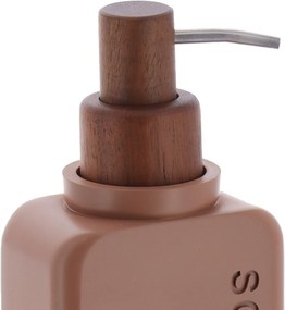 Dávkovač mydla Salva, hnedá/s drevenými prvkami, 300 ml