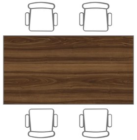 Jedálenský stôl, 180x80 cm, tmavo sivá podnož, orech