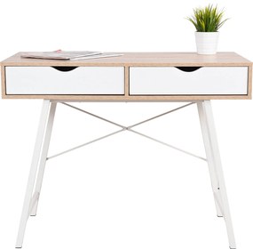 Tutumi, dizajnový kancelársky stôl na počítač 100x49x79 cm FFT180902, čierna-dub sonoma, MEB-02500