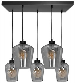 Luster na lanku SANTIAGO 5xE27/60W/230V čierna