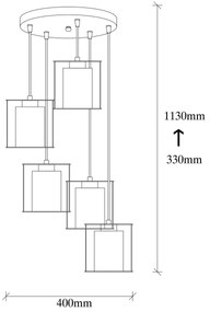 Závěsný lustr Swank III černý