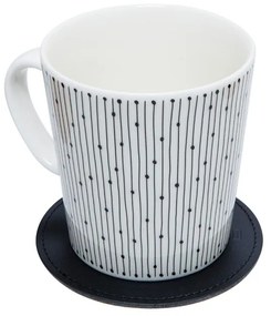 Podtácok 10cm, recyklovaná koža / čierny
