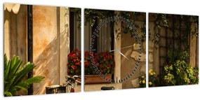 Obraz - Malebné Taliansko (s hodinami) (90x30 cm)