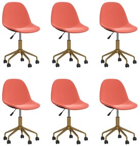 Swivel Dining Chairs 6 pcs Pink Velvet(3x333500) 3086110