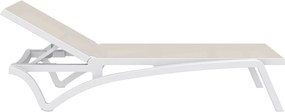 PACIFIC záhradné lehátko white/taupe