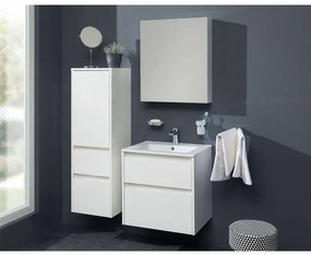 Mereo, Opto, kúpeľňová skrinka s keramickým umývadlom 61x46x60 cm, biela lesklá, MER-CN910
