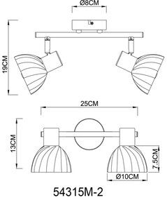 Globo 54315M-2 - Bodové svietidlo ZACHERY 2xE14/40W/230V zlatá