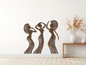 3-dielna nálepka tancjúcich žien - Dub bronz