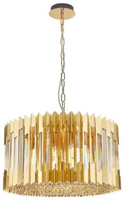 Luster na reťazi RITZ 12xE14/40W/230V pr. 54 cm zlatá