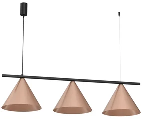 Závesné svietidlo Capital, 3x medené kovové tienidlo, (fi 30cm), b