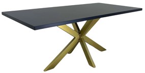 Jedálenský stôl DIAMOND čierna matná / zlatá podnož