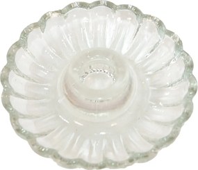 Sklenený svietnik v tvare kvietku na úzku sviečku - Ø 11*3 cm