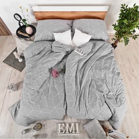 Obliečky bavlnené Alya grey EMI, Štandardný set jednolôžko obsahuje 1x 140x200 + 1x 70x90