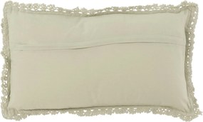 Béžovo-zelený bavlnený vankúš s čipkou Lace green - 50*10*30cm