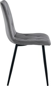 Set dvoch jedálenských stoličiek LIBRA zamatové tmavosivé / čierne nohy (2 ks)