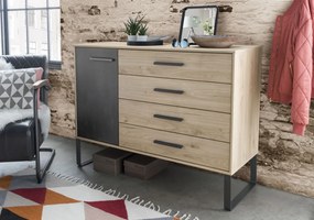 Komoda so zásuvkami Brüssel 120 cm, kamenný dub/šedá