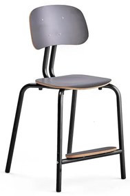 Školská stolička YNGVE, so 4 nohami, antracit, antracit, V 520 mm