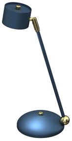 EUlight Stolná lampa Arena, 1x tmavomodré kovové tienidlo, db/g