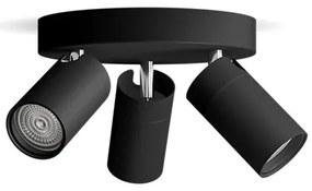 Philips - Kúpeľňové bodové svietidlo IDRIS 3xGU10/5W/230V IP44 čierna