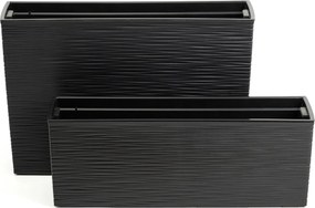 Sada 2 ks květináčů Riflo 56×19/36,2×56,1 cm černá