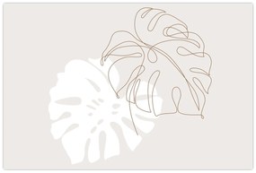 Obraz - Line art monstera N⁰2 (90x60 cm)
