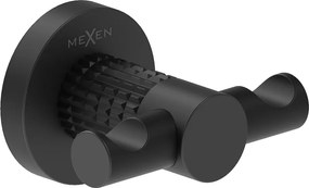 Mexen Triv, nástenný dvojitý háčik na uteráky, čierna matná, 70A33012-70