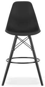 AKCIA Čierna barová stolička CARBRY LAMAL s čiernymi nohami II. akosť