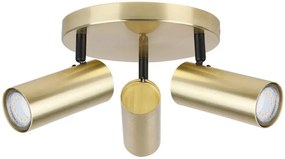 Candellux Mosadzné stropné svietidlo Colly pre žiarovku 3x GU10 s guľatou základňou 98-01726