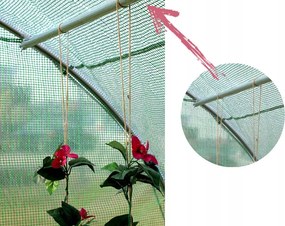 Garden Line 4-dielny biely fóliový záhradný tunel 6 x 3 x 2 m