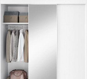 Šatní skříň Biancco se zrcadlem 180 cm bílá