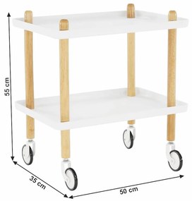 Tempo Kondela Servírovací vozík, prírodná/biela, PONTO