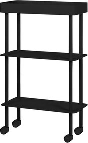 Čierny kovový pojazdný regál 60x97x30 cm Nolle – noo.ma