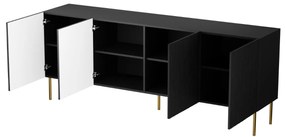 KOMODA CLEMENTE ČIERNA NA NOŽIČKÁCH 190 cm