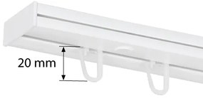 Dekodum PVC stropná lišta dvojitá biela Dĺžka koľajnice (cm): 180, Typ prichytenia: Háčiky