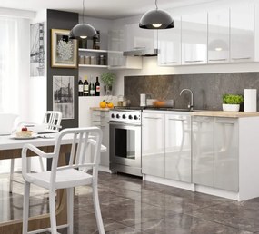 Spodná kuchynská skrinka pod drez OLIWIA S80 biela / metalická, lesk