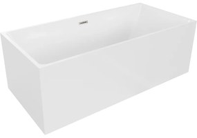 Mexen Nita, voľne stojaca vaňa 170 x 80 cm, biela, brúsená oceľ prepad, 52091708000-97