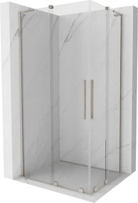 Mexen Velar L Duo, sprchový kút s posuvnými dverami 90 x 80 cm, 8mm číre sklo, brúsená oceľ, 871-090-080-02-03-97