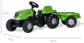 Šlapací traktor s vlečkou Rolly Toys 012169 zelený