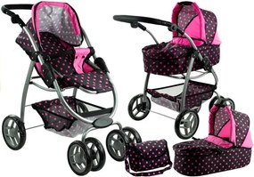 Kočík pre bábiky Alice Deep, kočík, prenosná postieľka 2v1