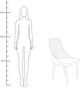 Stolička LOUIS zamatová sivá ALL 925485