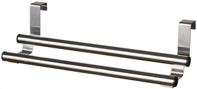 BISK Erga Tuba OVER-DOOR, dvoj-radový držiak na uteráky na zavesenie 305x170x70mm, chrómová, ERG-06361