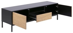 TV stolík v dekore duba v čierno-prírodnej farbe 140x45 cm Seaford – Actona